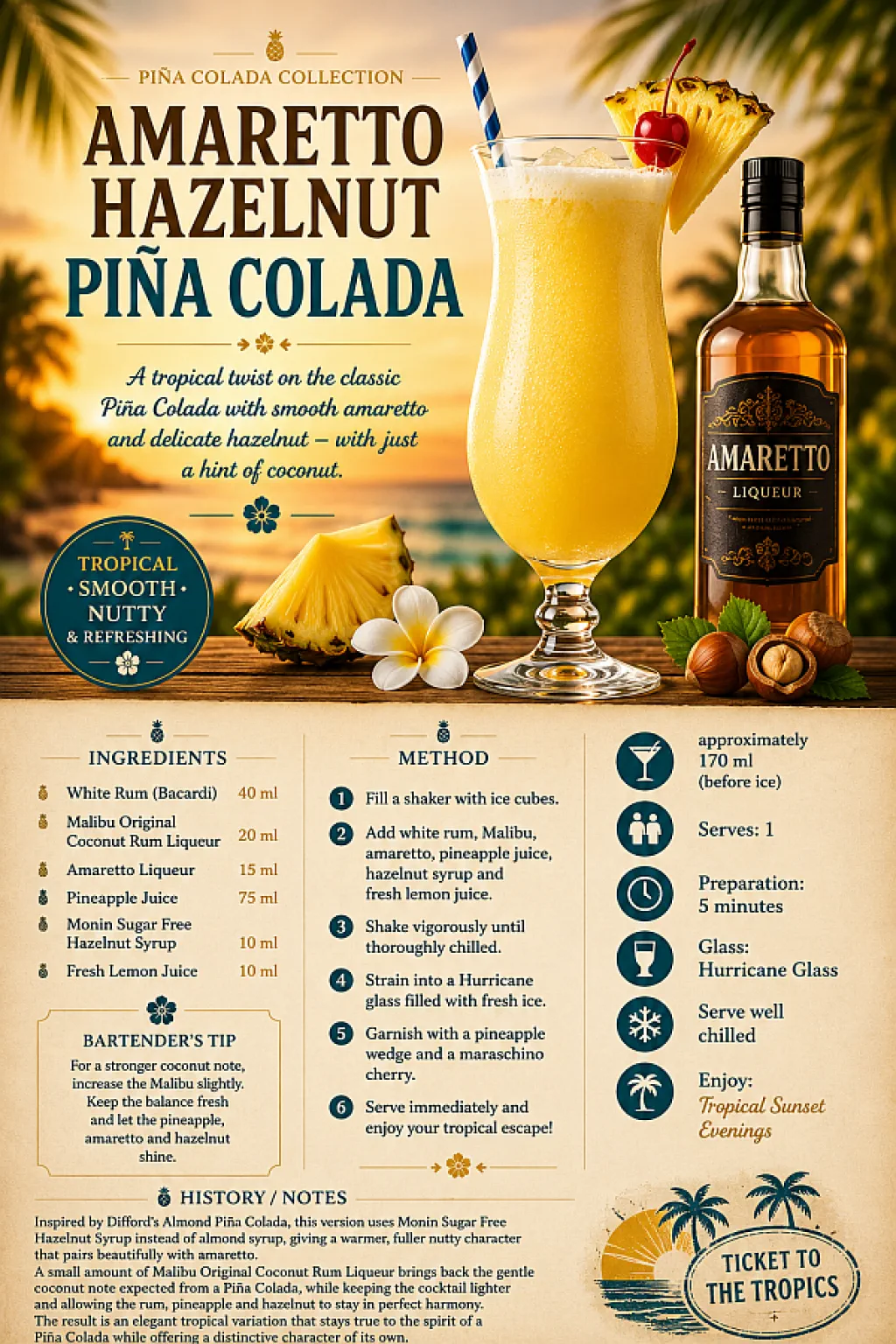 Amaretto Hazelnut Piña Colada