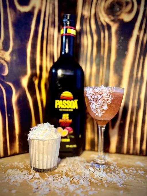 Nick and Nora make a Porn Star Martini