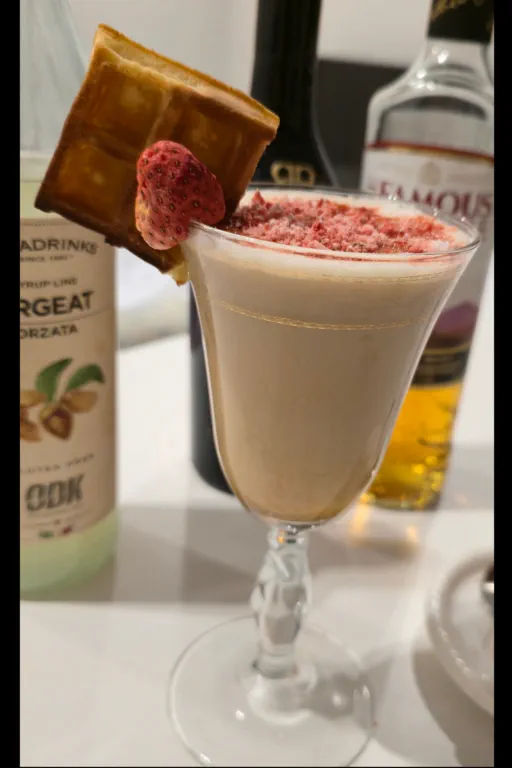 Strawberry with cream in summer Image