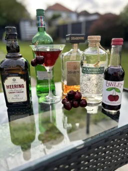 Cherry Bakewell Martini by Carol Chessis