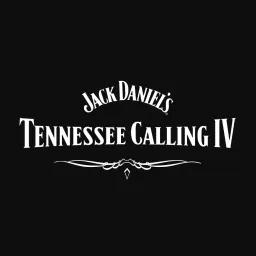 Jack Daniel's Tennessee Calling IV logo in white with a decorative flourish on a black background.