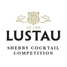 Lustau logo with gold crest and Est. 1896 on a white background above the words Sherry Cocktail Competition.
