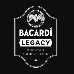 Bacardi Legacy Cocktail Competition logo in white on black, with the Bacardi bat emblem at the top.